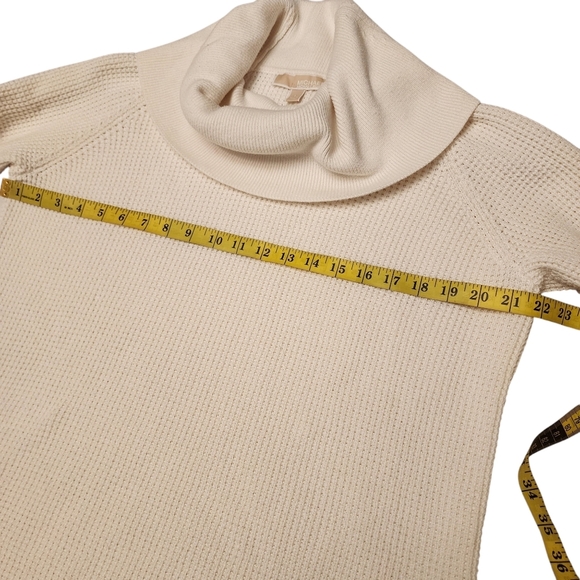 Michael Kors White Cowl Neck Waffle Pattern Pullover Sweater L - Picture 13 of 13